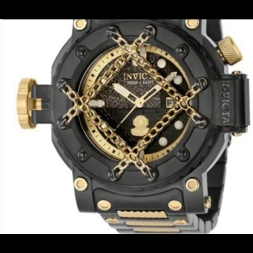 VERY RARE INVICTA PRO DIVER QUARTZ DIAL WATCH /BLACK AND GOLD